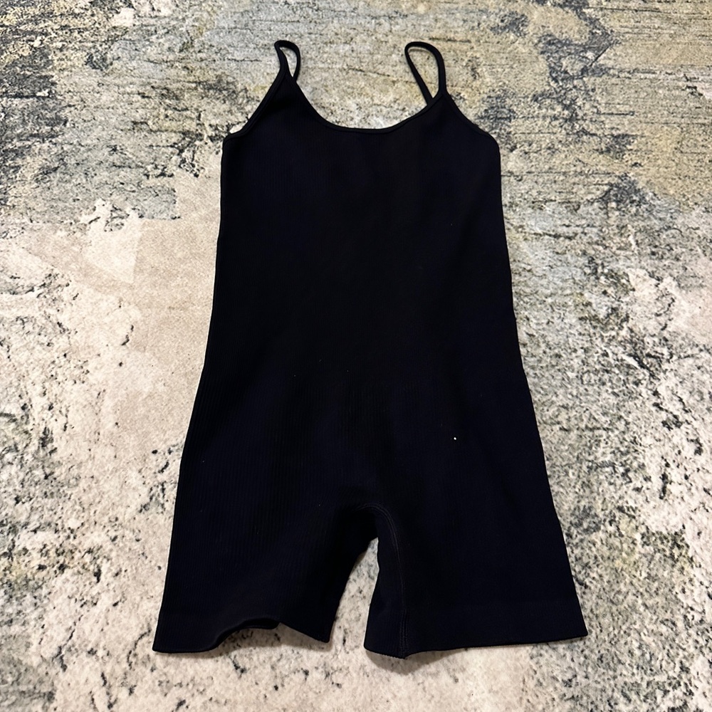 Black Bodysuit Ribbed